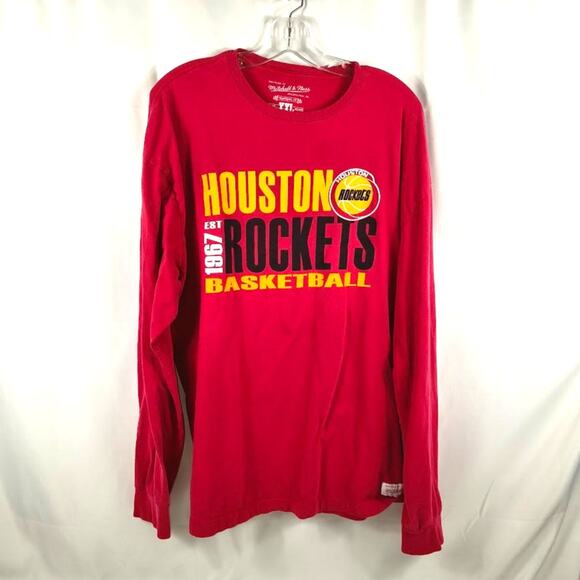 Houston Rockets 2XL XXL Mitchell & Ness Long Sleeve T-Shirt NBA - Picture 1 of 6